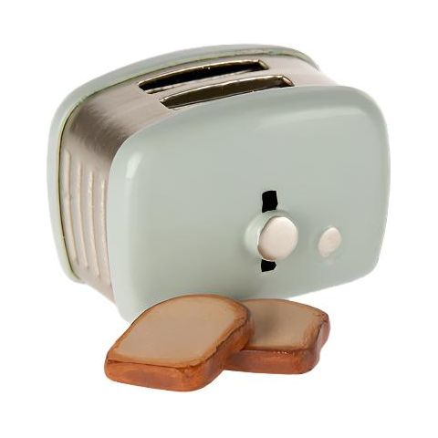 Maileg Miniature Toaster & Bread- Mint Dollhouses and Access. Maileg   