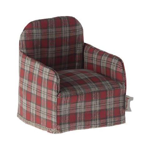 Maileg Chair, Mouse - Red Checker Dollhouses and Access. Maileg   