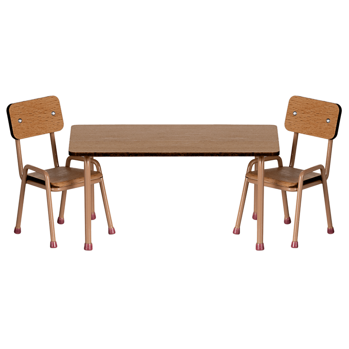 Maileg Table and chair set, Mouse - Dark powder Dollhouses and Access. Maileg