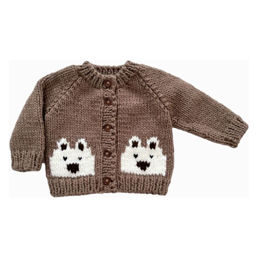 Blueberry Hill Bear Cardigan, Tan Sweater The Blueberry Hill   