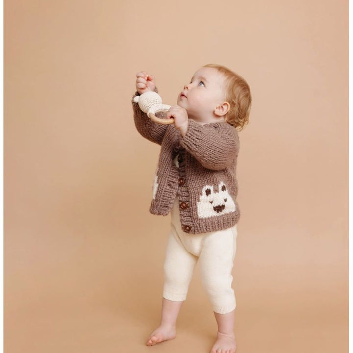 Blueberry Hill Bear Cardigan, Tan Sweater The Blueberry Hill   