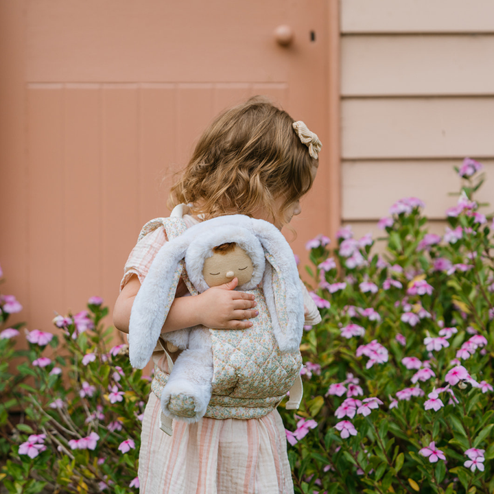 Olli Ella Dinkum Dolls Quilted Carrier – Garden flora Doll Carrier Olliella