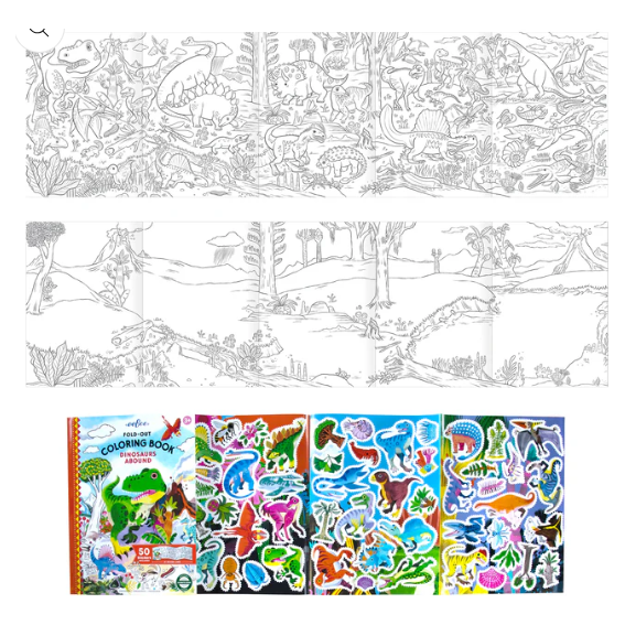 eeBoo Fold-Out Coloring Book - Dinosaurs Abound Coloring Book eeBoo   