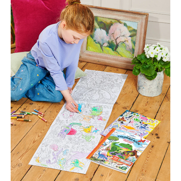 eeBoo Fold-Out Coloring Book - Dinosaurs Abound Coloring Book eeBoo   