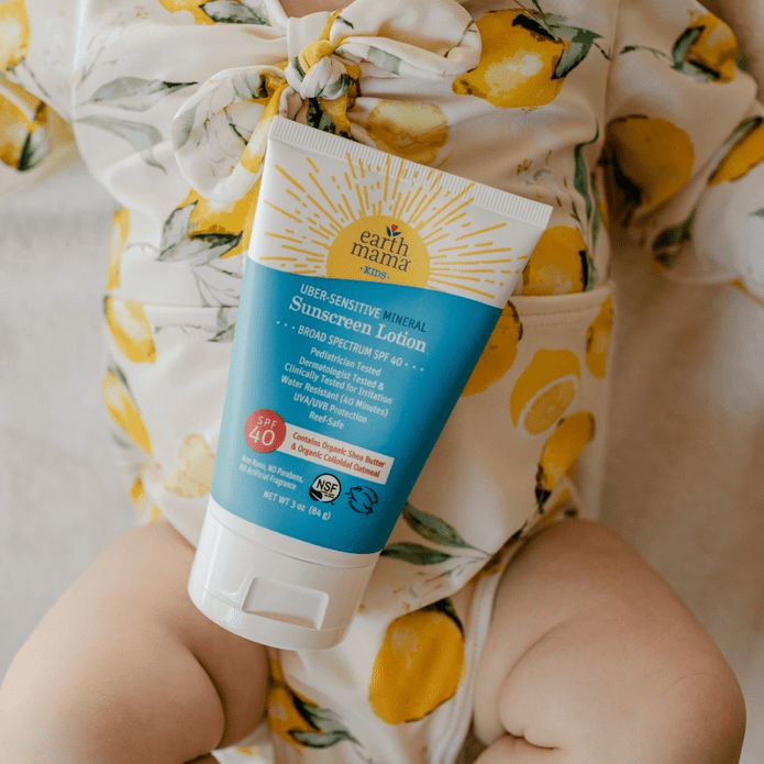 Earth Mama Kids Uber-Sensitive Mineral Sunscreen Lotion SPF 40 Natural Toiletries Earth Mama Organics   