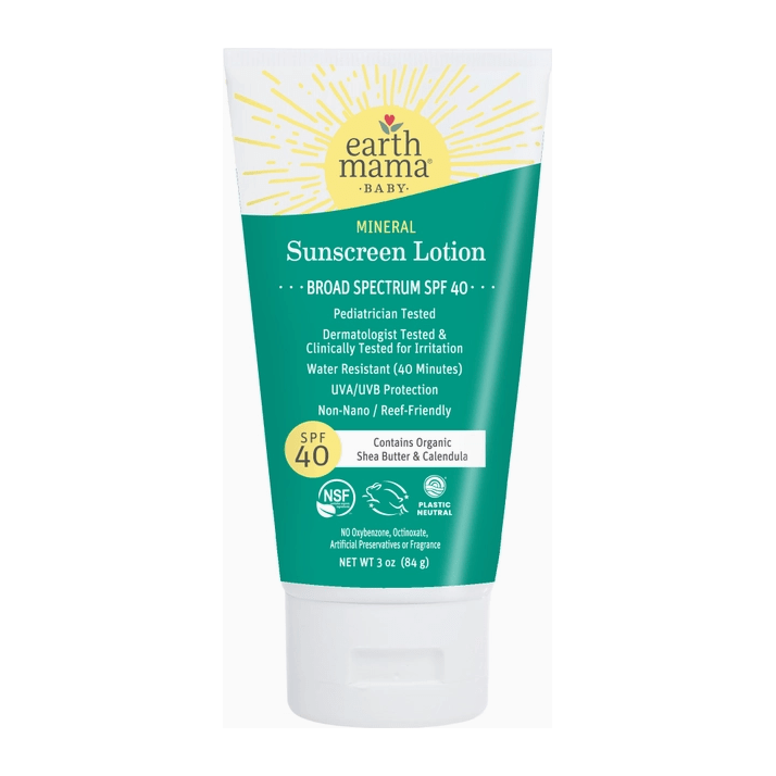 Earth Mama Baby Mineral Sunscreen Lotion SPF 40 Natural Toiletries Earth Mama Organics   