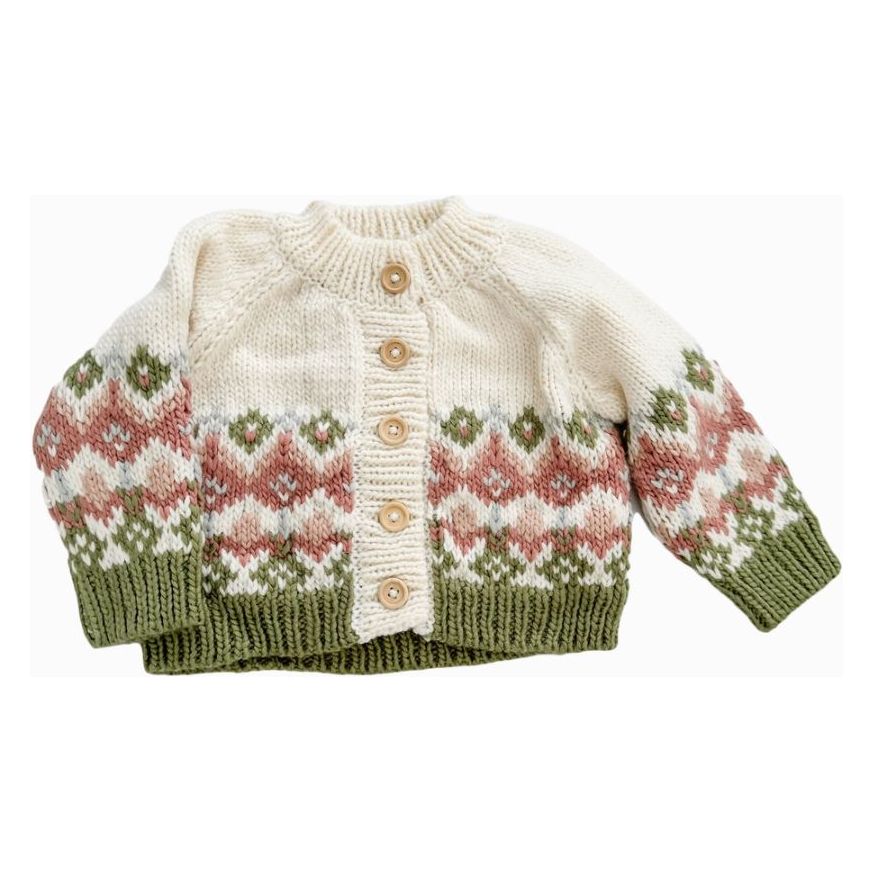 Blueberry Hill Fairisle Knit Cardigan, Pastel Sweater The Blueberry Hill