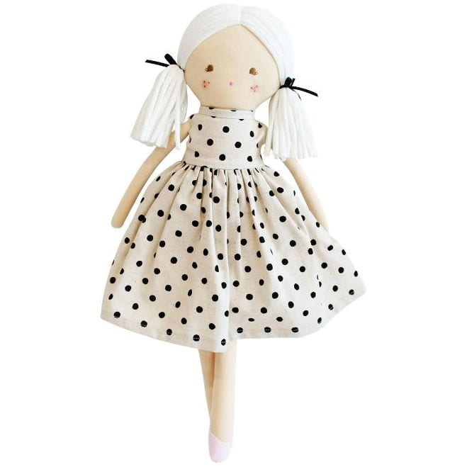 Alimrose Frankie Doll- Black Linen Spot Dolls Alimrose   