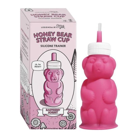 Legendairy Honey Bear Straw Cup Raspberry Sorbet Bottles & Sippies Legendairy Milk   