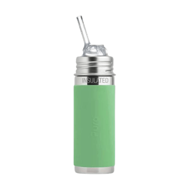 Pura Insulated Kiddo Straw Cup w/ Sleeve - Moss Bottles & Sippies Pura Stainless