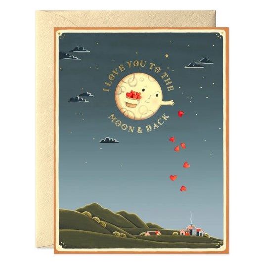 Baby & Birthday Greeting Cards -Joojoo Paper Greeting cards The Natural Baby Company Moon and Back Card  