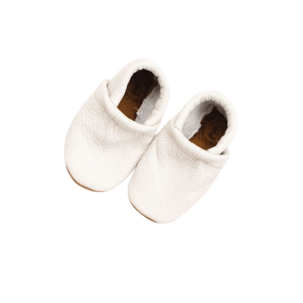 Starry Knight Neutrals Leather Loafers Infant Baby Booties - Milk Baby Shoes Starry Knight Designs   