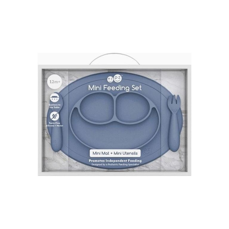 EZPZ Mini Feeding Set Plates & Bowls EzPz Indigo  