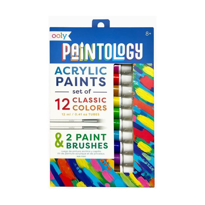 Ooly Paintology Acrylic Paints + 2 Brushes - Classic Colors Paint Ooly   