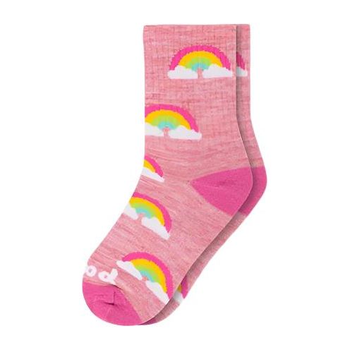 Pacas Kids' Crew Socks - Pink Rainbow Socks Pacas Size 8C-13C  