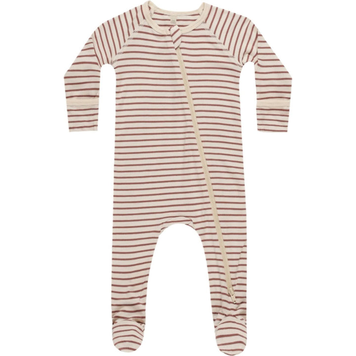 Quincy Mae Bamboo Zip Footie - Candy Stripe Footie Quincy Mae   