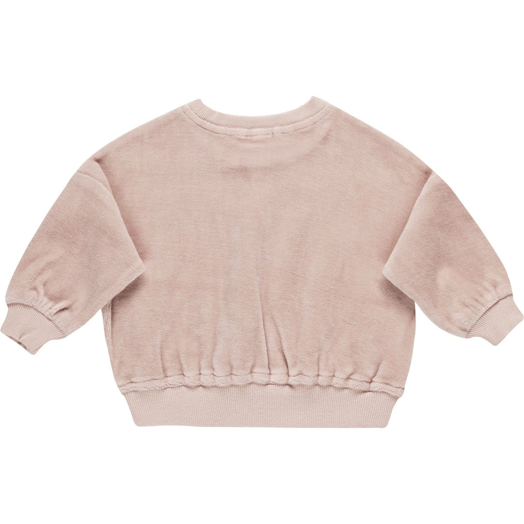 Quincy Mae Velour Relaxed Sweatshirt - Blush Tops & Bottoms Quincy Mae   