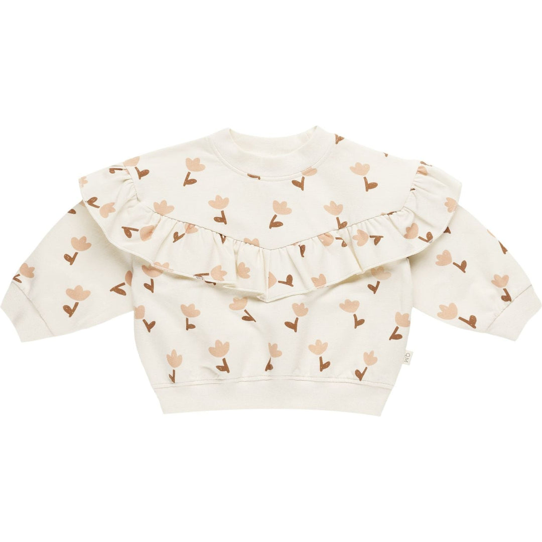 Quincy Mae Ruffle Fleece Sweatshirt - Tulips Tops & Bottoms Quincy Mae   