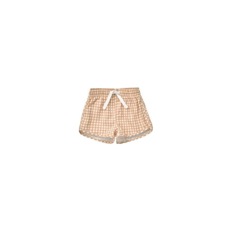 Quincy Mae Boys Swim Short - Melon Gingham Swimwear Quincy Mae   