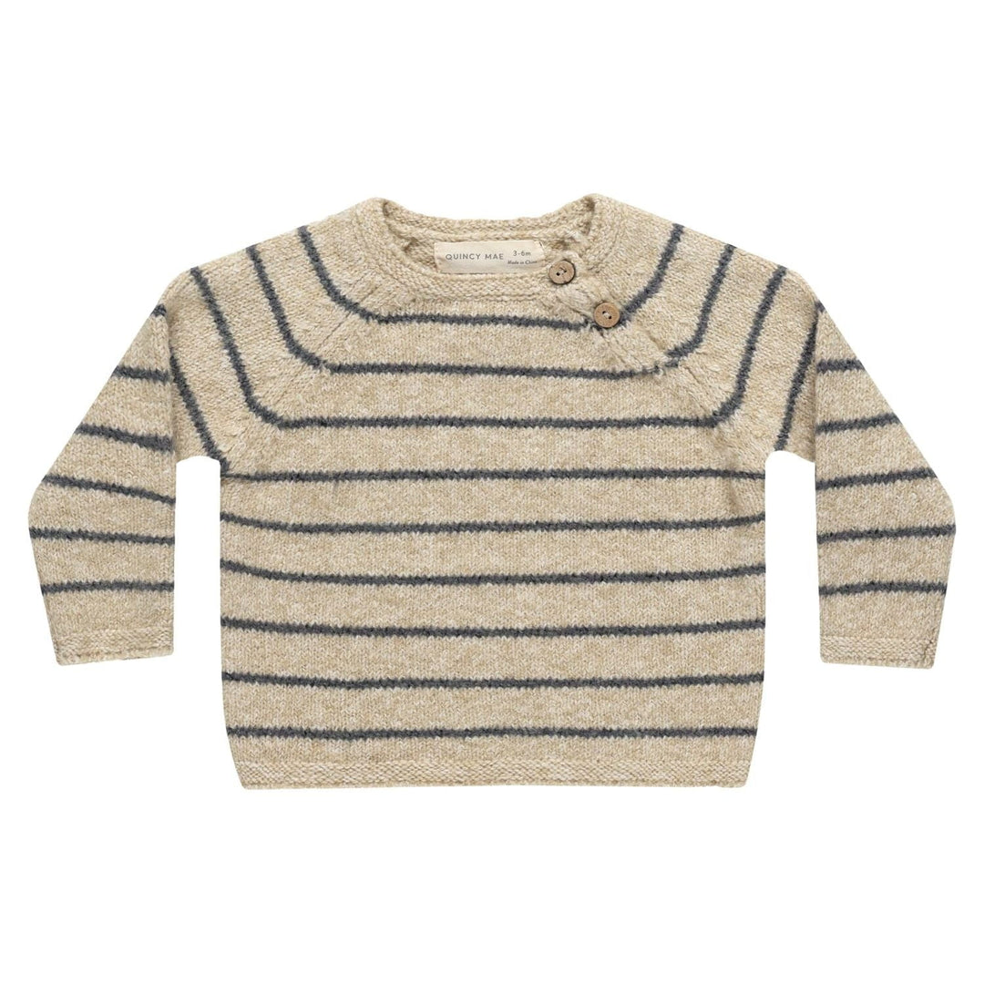 Quincy Mae Ace Knit Sweater - Indigo Stripe Tops & Bottoms Quincy Mae   