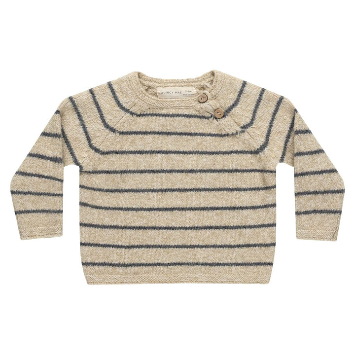 Quincy Mae Ace Knit Sweater - Indigo Stripe Tops & Bottoms Quincy Mae   