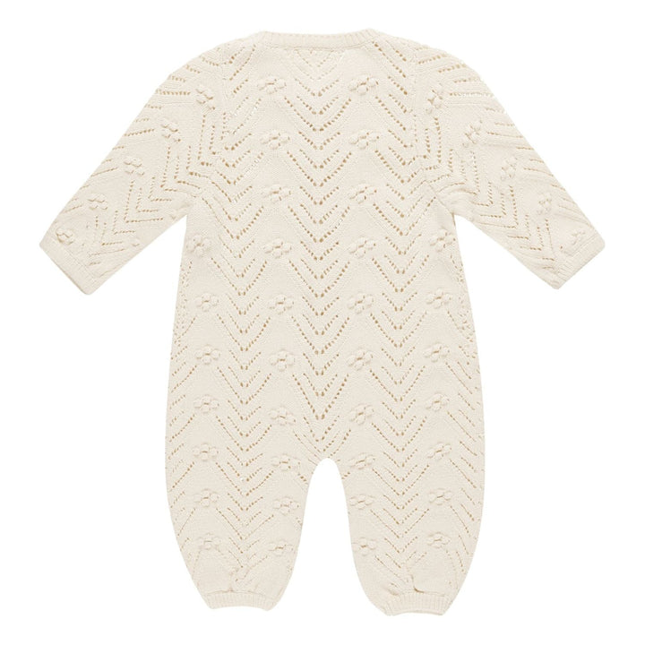 Quincy Mae Long Sleeve Bobble Romper - Natural Romper Quincy Mae   