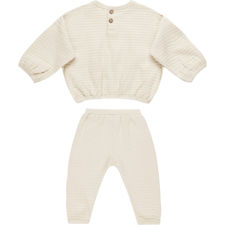 Quincy Mae Textured Sweat Set - Natural Tops & Bottoms Quincy Mae   