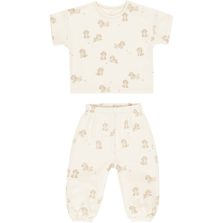 Quincy Mae Jersey Tee + Pant Set - Puppies Tops & Bottoms Quincy Mae