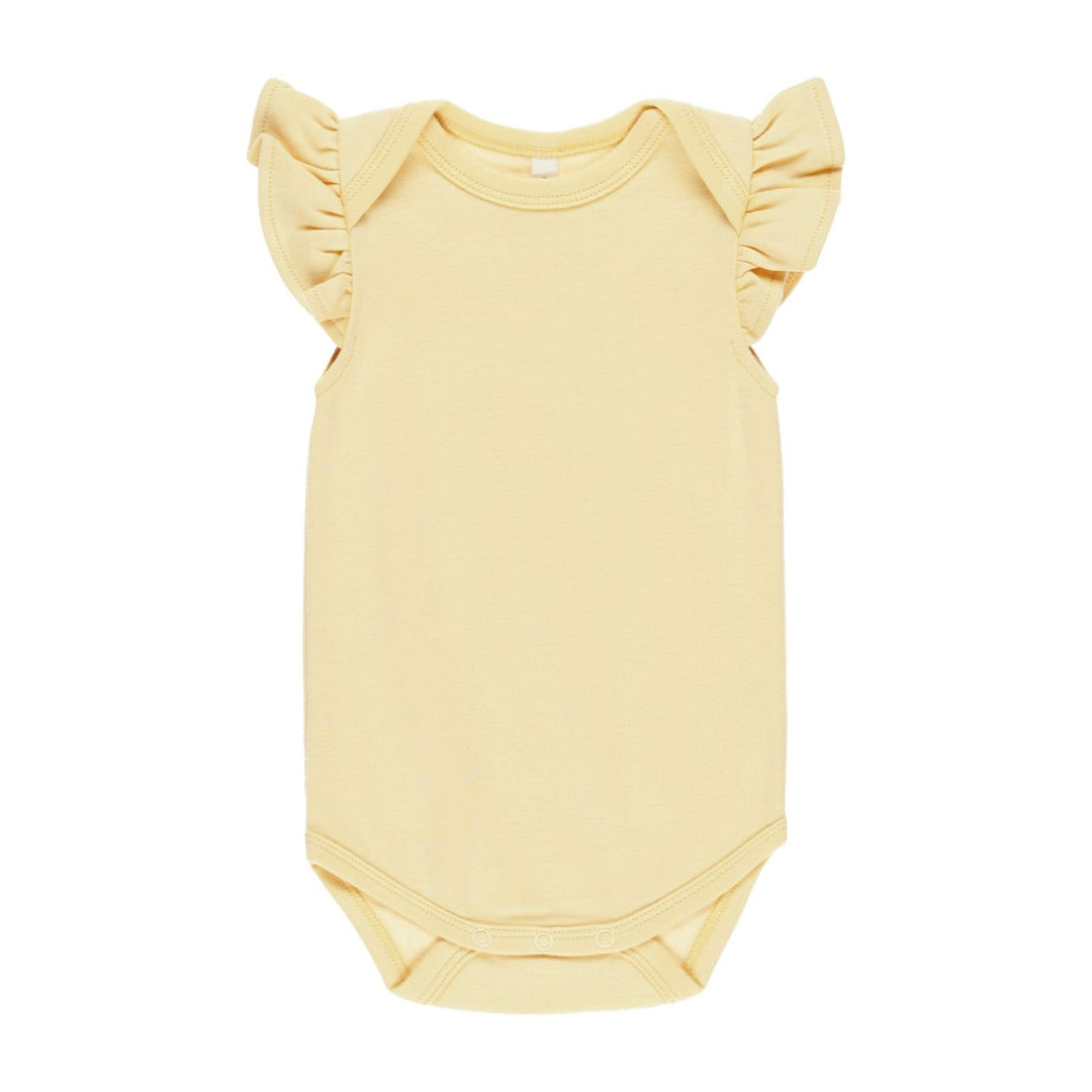 Quincy Mae Flutter Sleeve Bodysuit - Yellow Bodysuit Quincy Mae