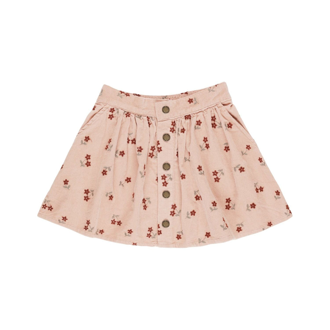 Rylee + Cru Button Front Mini Skirt - Blossom Embroidery Tops & Bottoms Rylee + Cru   