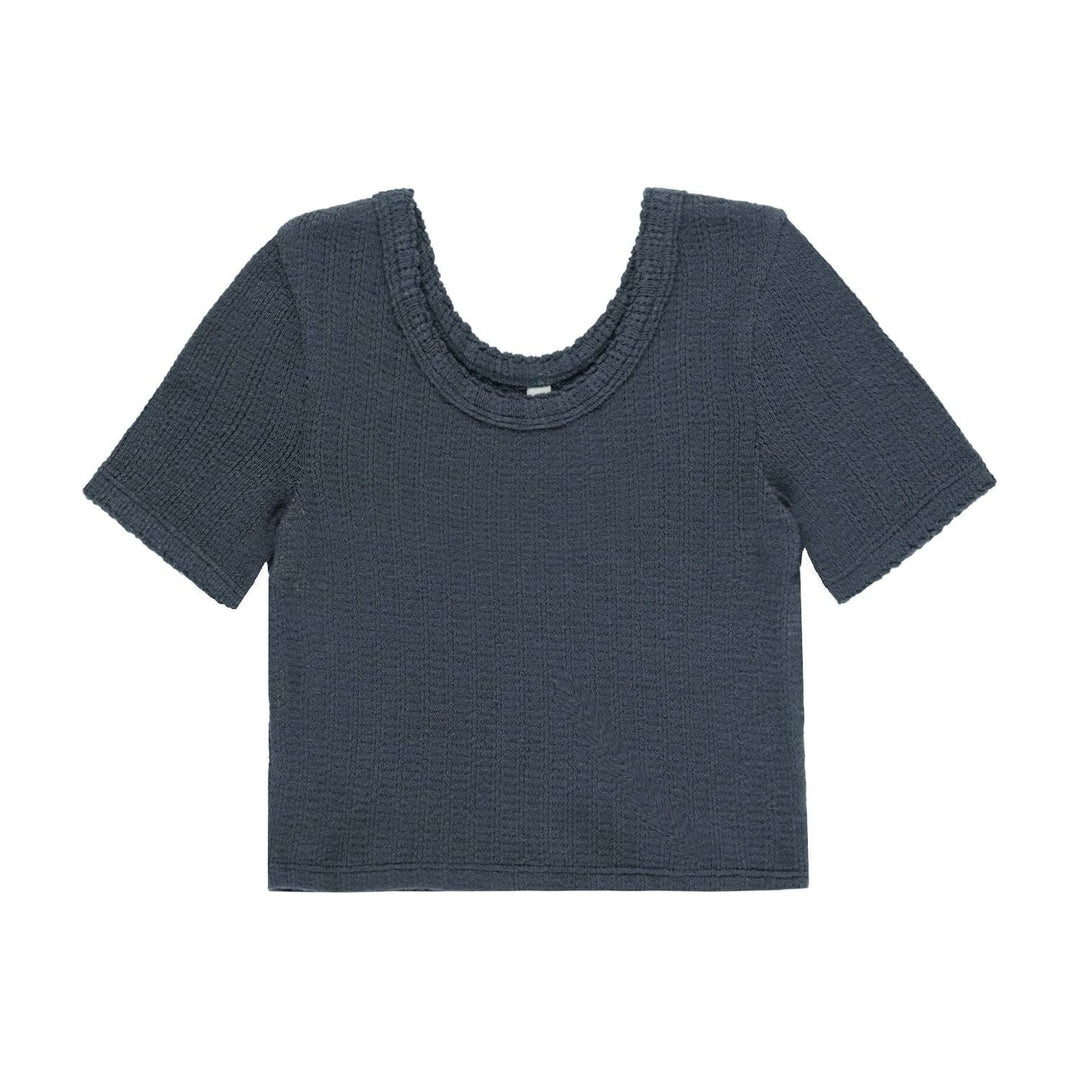 Rylee + Cru Scallop Tee - Indigo Tops & Bottoms Rylee + Cru   