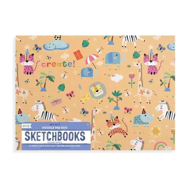 Ooly Doodle Pad Duo Sketchbooks: Safari Party - set of 2 Sketchbook Ooly   