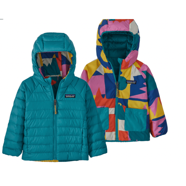 Fall 2023 Patagonia Baby Reversible Down Sweater Hoody Jackets Patagonia Frontera: Passage Blue 0-6M 