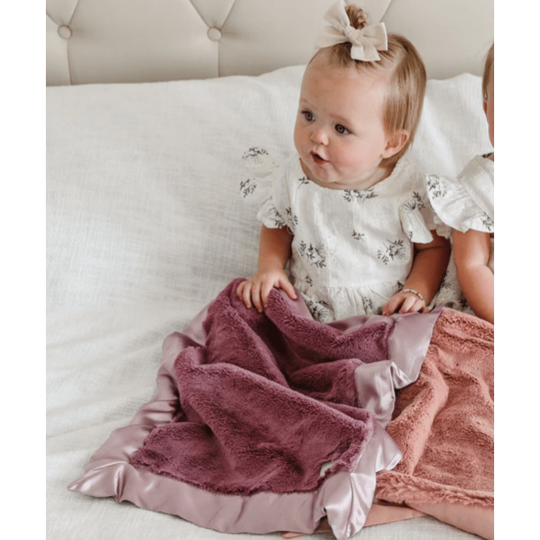 Saranoni Satin Border Mini Blankets Swaddles & Blankets Saranoni Mauve  