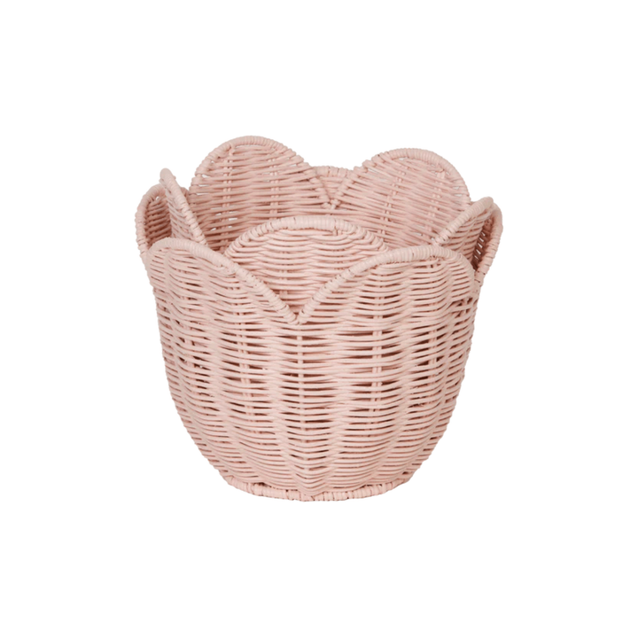 Olli Ella Rattan Lily Basket Set- Blush Baskets Olliella   