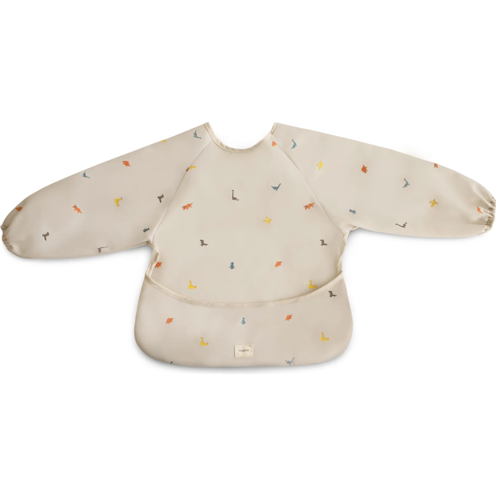 Mushie Long Sleeve Bib Mealtime Mushie Dinosaurs  