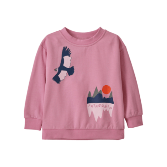 Patagonia Spring 2024- Baby LW Crew Sweatshirt Sweatshirt Patagonia Condor Peaks: Planet Pink 12-18M 