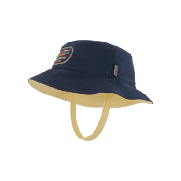 Patagonia Spring 2024- Baby Sun Bucket Hat Baby & Toddler Hats Patagonia Garden Club: New Navy 0-3M 