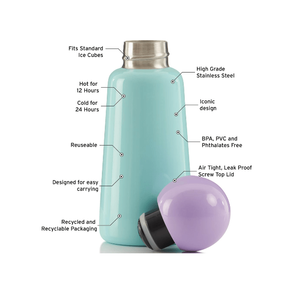 Lund Skittle Mini Water Bottle- Mint & Lilac Water Bottle Lund London   