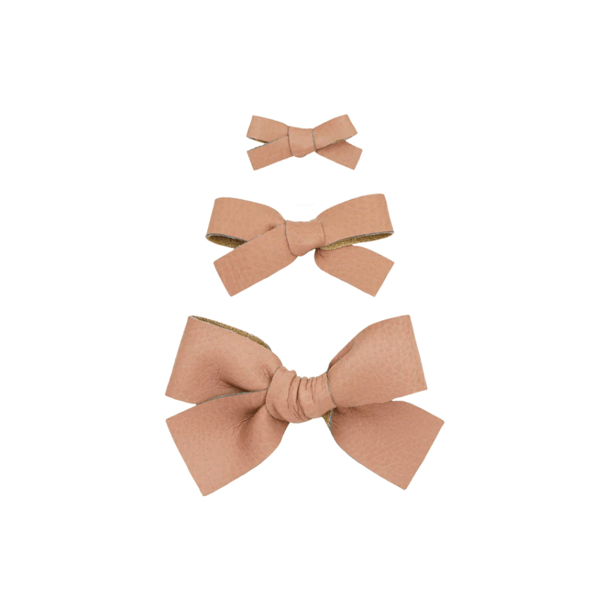 Lou Lou & Company Leather Bow Clip- Single Medium Headband Lou Lou & Company Sunstone  