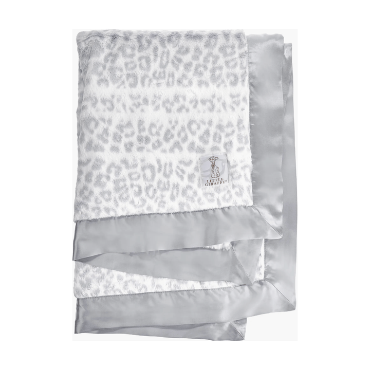 Little Giraffe Luxe Leshiba Receiving Blanket Swaddles & Blankets Little Giraffe Silver  