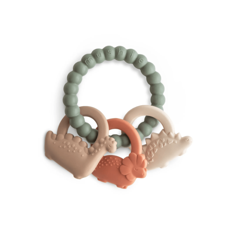 Mushie Teething Ring- Dino Pacifiers and Teething Mushie   