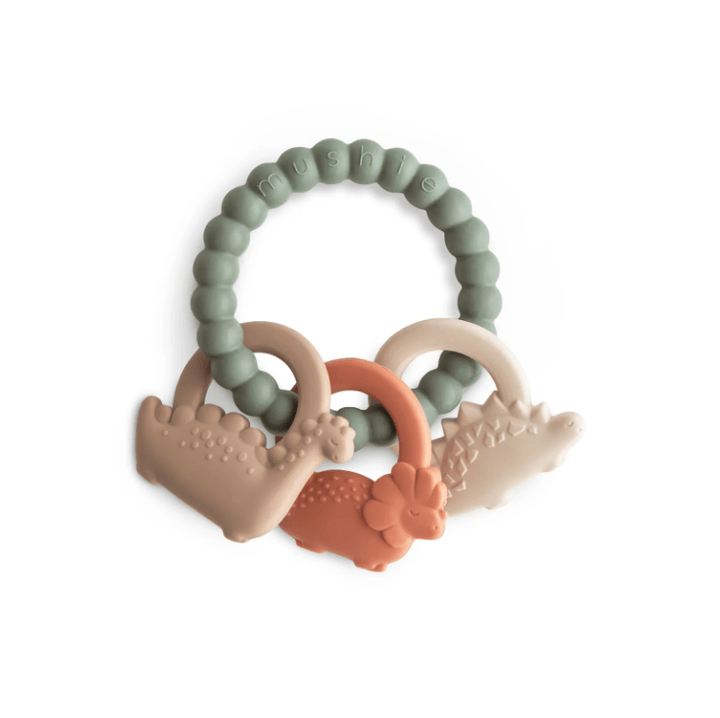 Mushie Teething Ring- Dino Pacifiers and Teething Mushie   