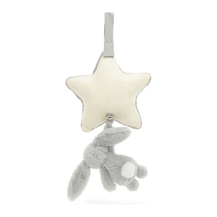 Jellycat Bashful Grey Bunny Musical Pull Baby Jellycat Jellycat   