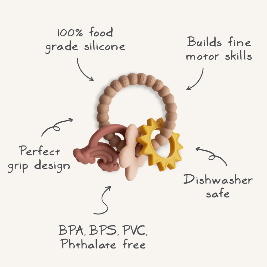 Mushie Teething Ring- Nature Pacifiers and Teething Mushie   