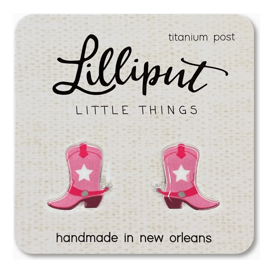 Lilliput Little Things Pink Cowgirl Boot Earrings Apparel Accessories Lilliput Little Things   