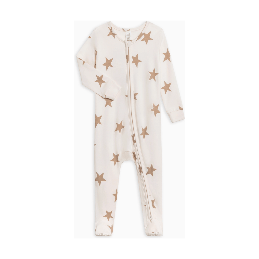 Colored Organics Peyton Zipper Sleeper- Star/ Truffle Footie Colored Organics   