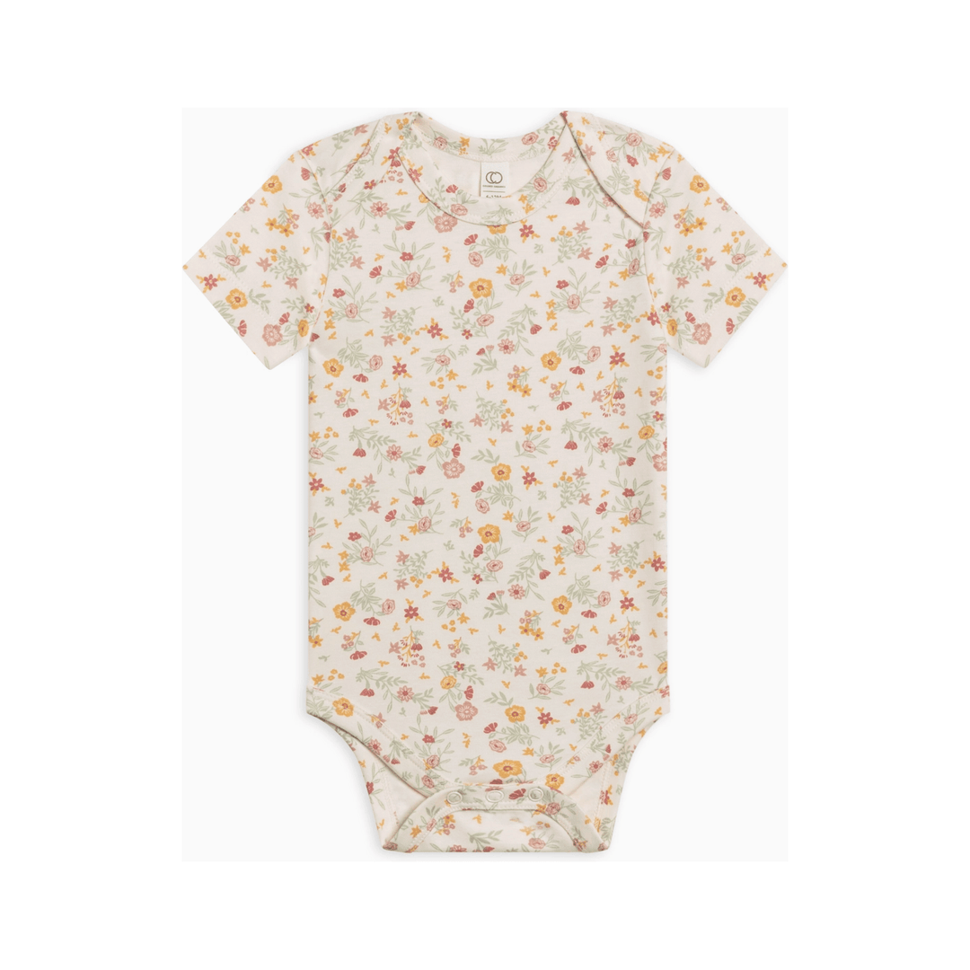 Colored Organics Afton Bodysuit- Bianca Floral/ Berry bodysuit Colored Organics NB  