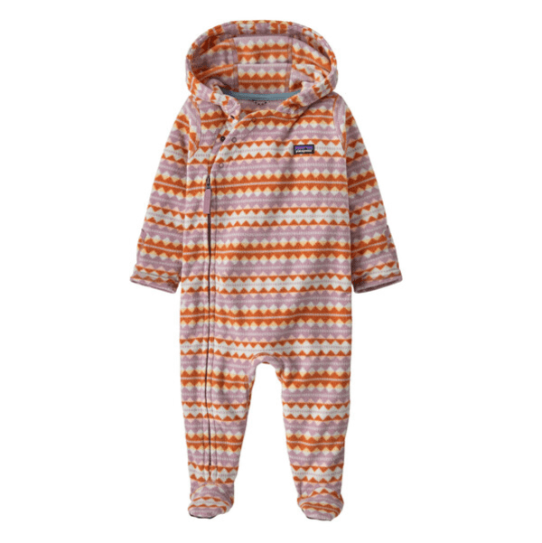 Fall 2024 Patagonia Infant Micro D Bunting Jackets Patagonia Diamond Stripe: Stormy Mauve NB 