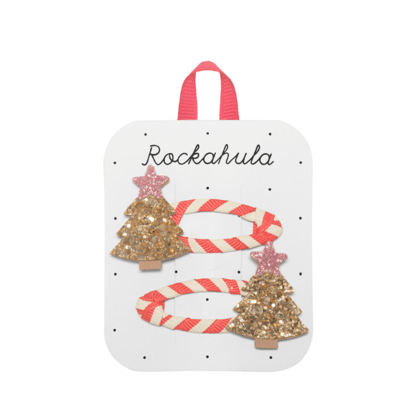 Rockahula Stripy Christmas Tree Clips Hair clip Rockahula   